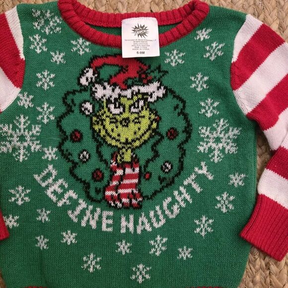 The Grinch Size 6-9 Months Ugly Holiday Christmas Sweater Mr. Grinch‎ Story - Picture 2 of 4